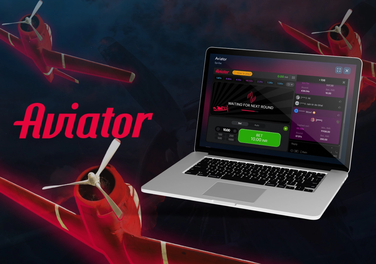 Juego Aviator con avión despegando y multiplicador creciente